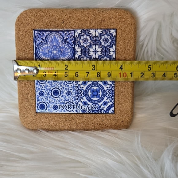 Blue and White Portugal Tile Cork Coaster - Picture 3 of 14